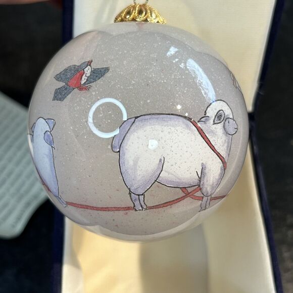 Bill Yee 1990 Inside Reverse Hand Painted Glass Christmas Ornament, St Nicholas - Picture 3 of 8